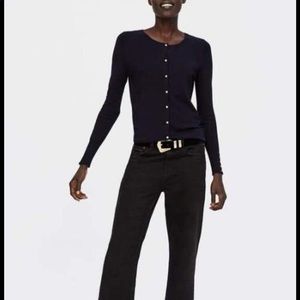 ZARA Soft Pearl Button Knitted Cardigan, S